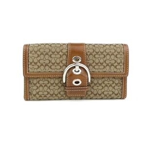 Coach Soho Signature Khaki Tan Mini C Trifold Wallet